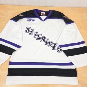 MINNESOTA STATE Mankato Mavericks YOUTH Sz XL White Purple K1 Hockey Jersey WCHA